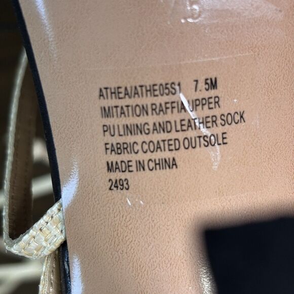 Steve Madden Athea Strappy Square Toe Heel Sandals Raffia Size 7.5 Ankle Strap - Picture 7 of 7